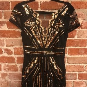 PERFECT NYE DRESS -  Black&gold sequence